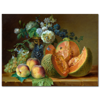 Marquise de Grollier, Vase of Flowers Melon Peaches and Grapes, 1780