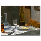 Claude Monet, Bottle, Carafe, bread and Wine, 1862