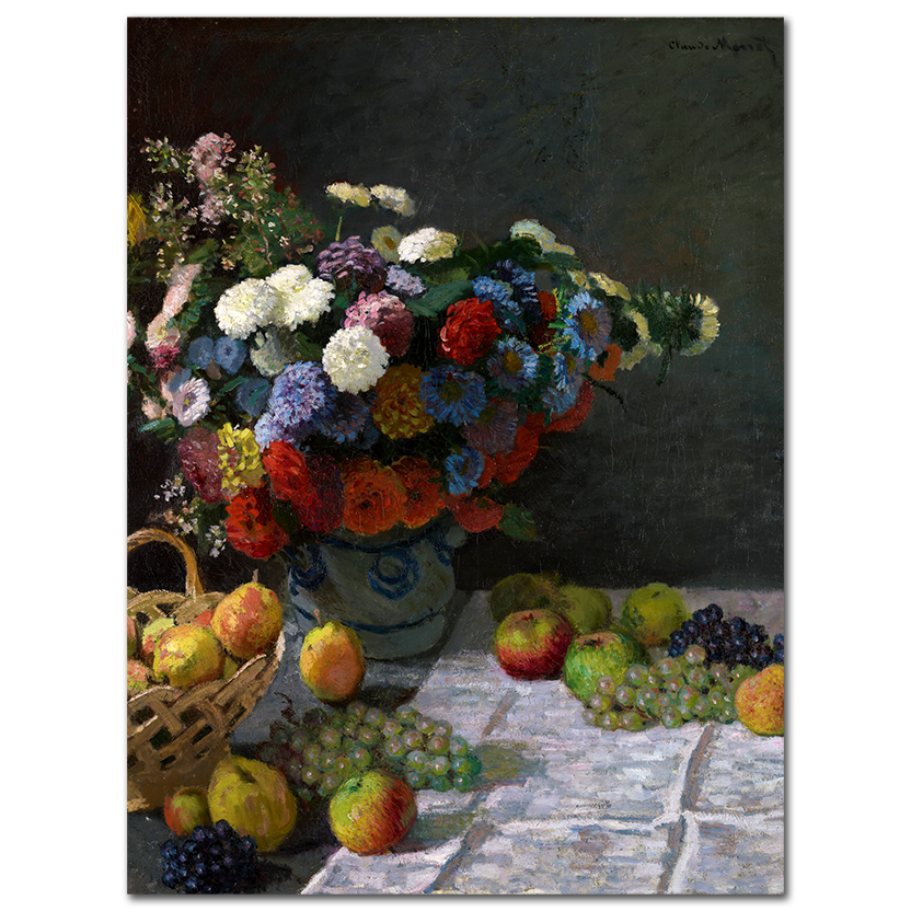 Claude Monet, Still Life with Flowers and Fruit, 1869