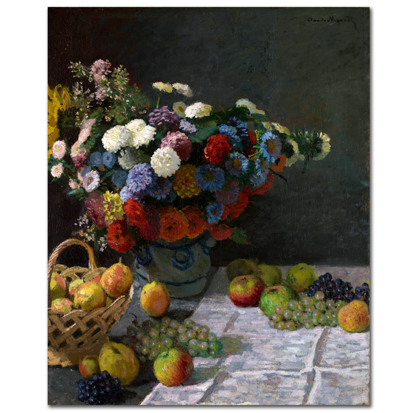 Claude Monet, Still Life with Flowers and Fruit, 1869