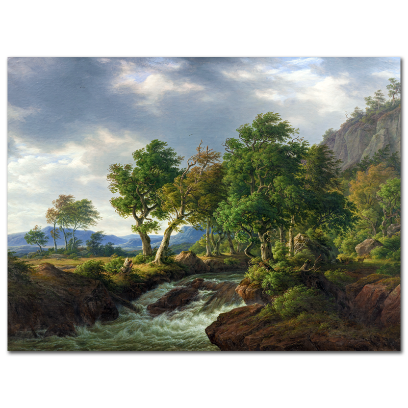 F.C. Kiærskou, Rocky Landscape, Djupadal in Bleking, 1855