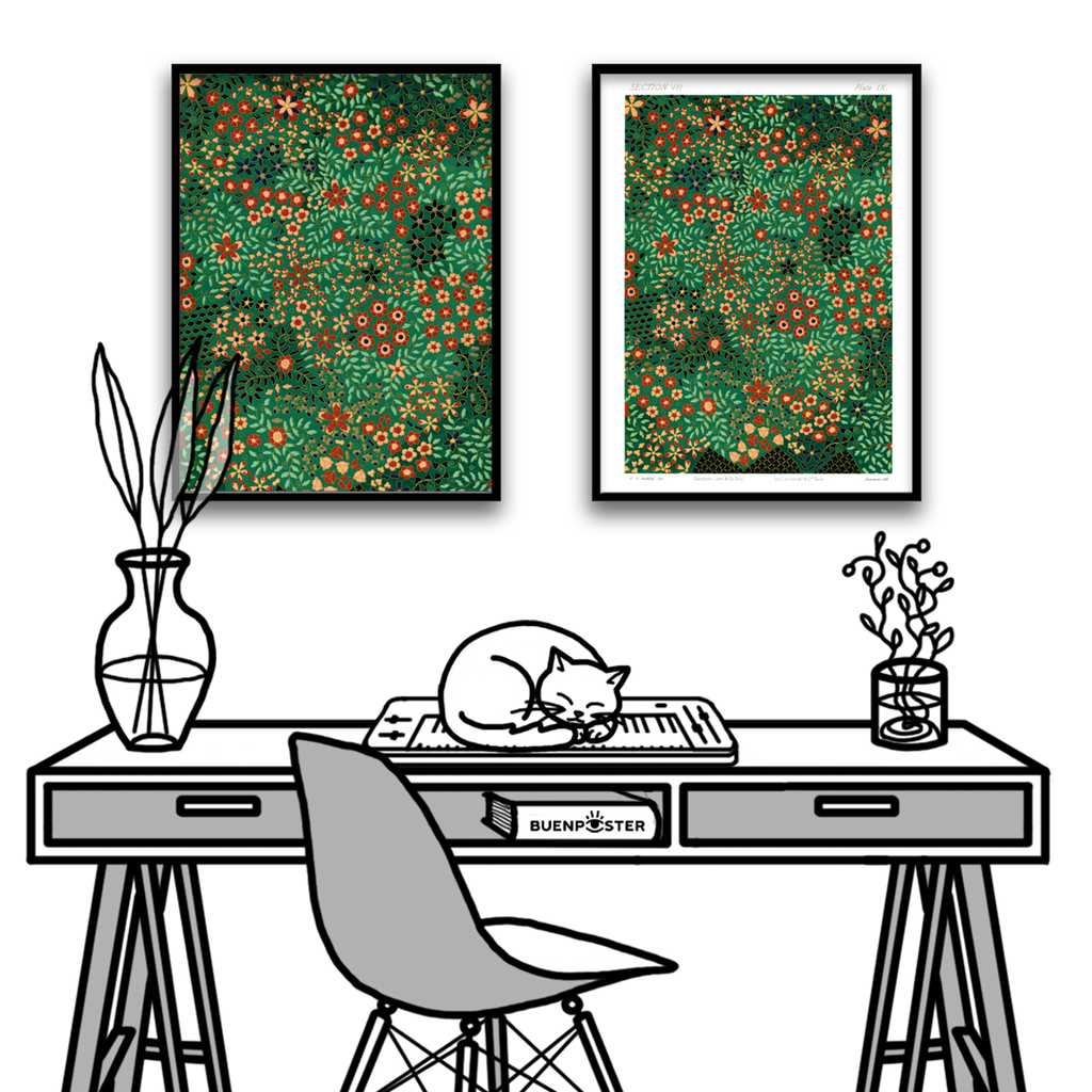 G.A. Audsley, Japanese floral print pattern, 1884