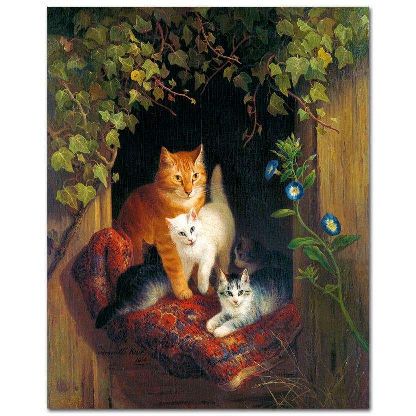 Henriëtte Ronner, Cat with Kittens, 1844