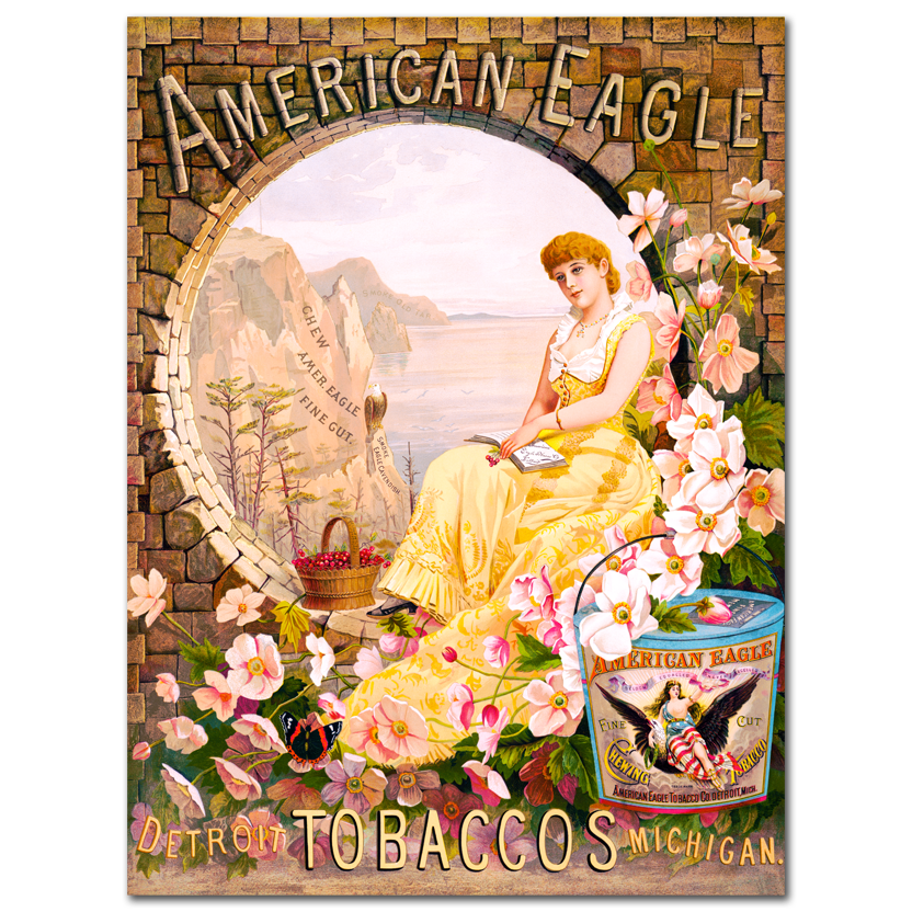Julius Bien, American Eagle, Fine cut Chewing Tobacco, 1885
