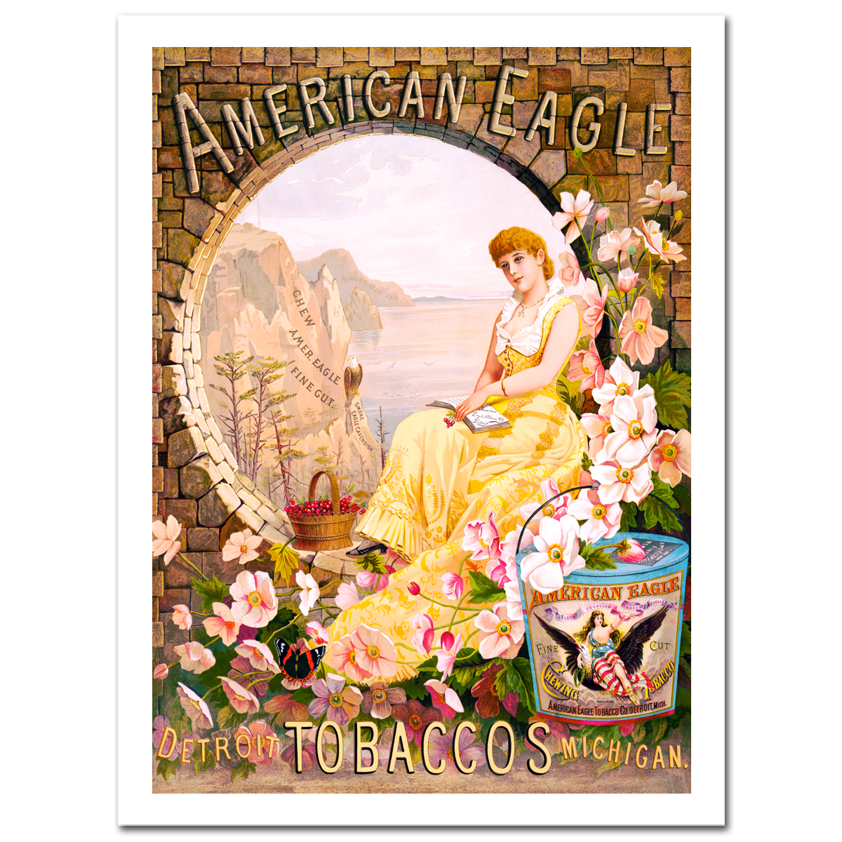 Julius Bien, American Eagle, Fine cut Chewing Tobacco, 1885