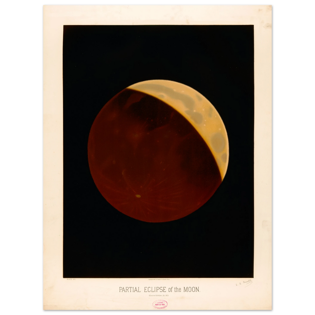 Póster de É. Léopold Trouvelot, Partial Eclipse of the Moon, 1874, Buenpsoter