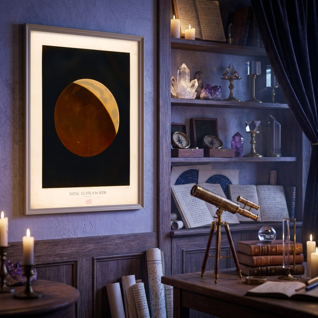 É. Léopold Trouvelot, Partial Eclipse of the Moon, 1874