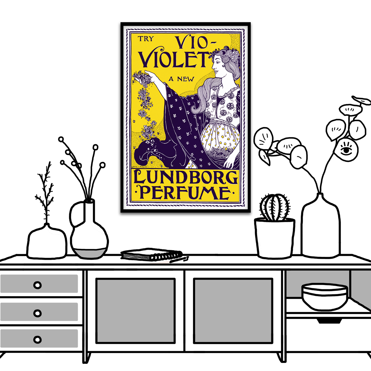 Louis Rhead, Try vio-violet, a new Lundborg perfume, 1890s