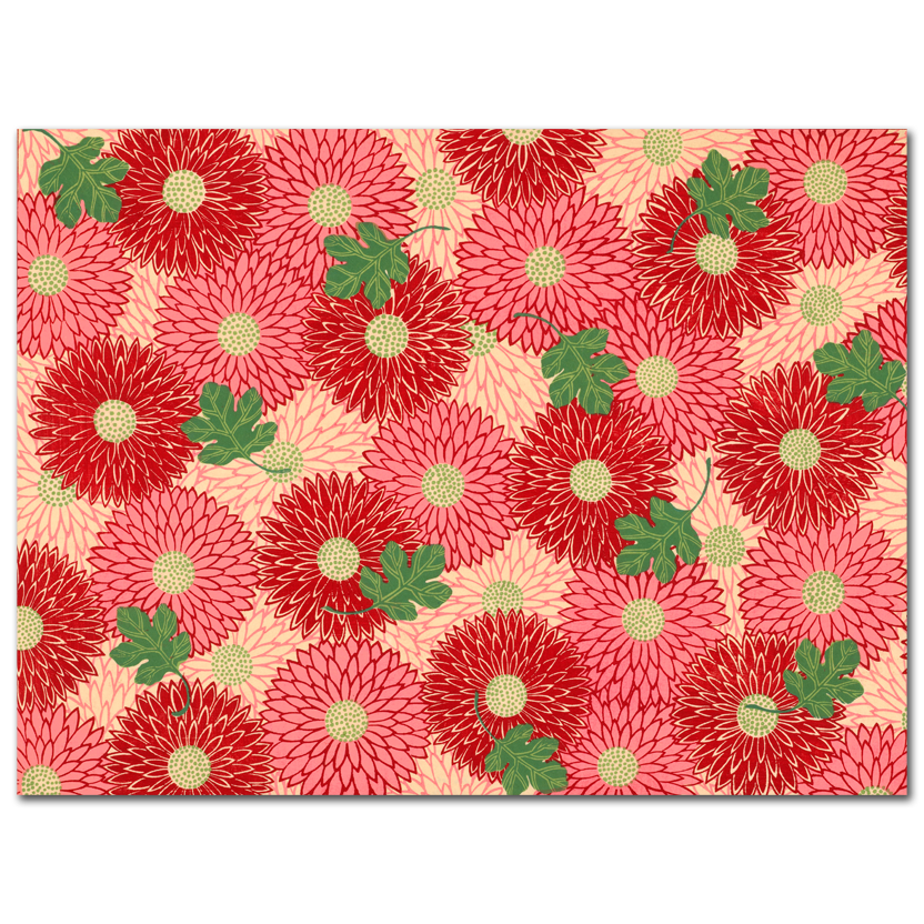 Olga Hirsch, Blad met patroon van Chrysanten, 1900