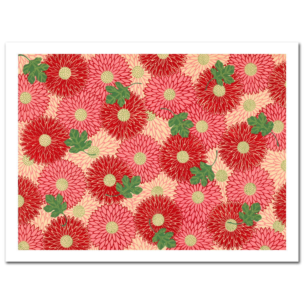 Olga Hirsch, Blad met patroon van Chrysanten, 1900