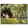 P.S. Krøyer, Roses. Marie Krøyer seated in the deckchair in the garden, 1893