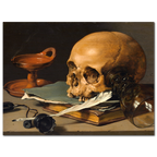 Pieter Claesz, Skull and a Writing Quill, 1628