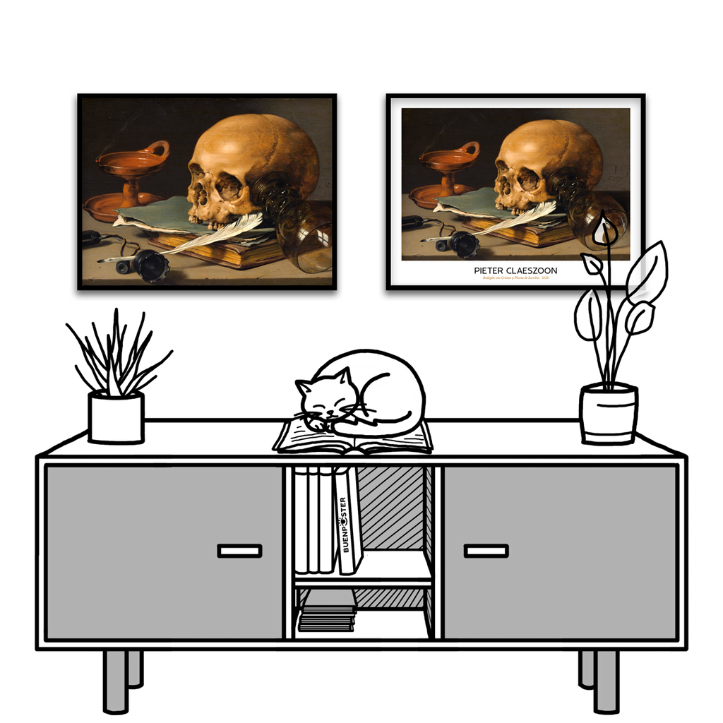 Pieter Claesz, Skull and a Writing Quill, 1628