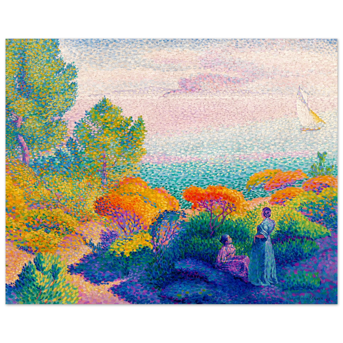 Poster-Henri-Edmond Cross, Two Women by the Mediterranean Shore-Buenpster