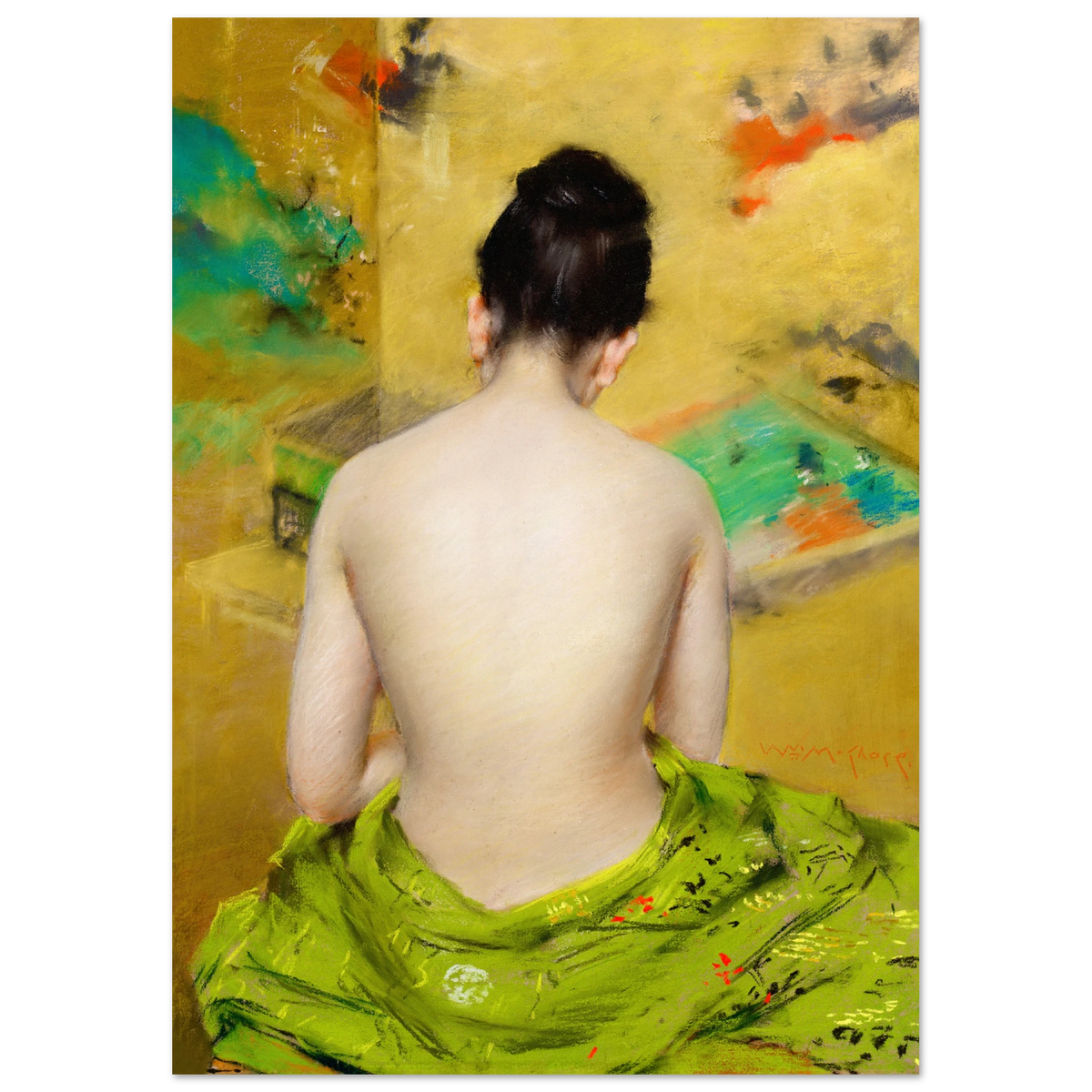 Poster -William Merritt Chase-Study of Flesh Color and Gold-1888-Buenposter
