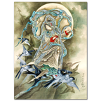 Toshio Aok, Woman with Birds, 1890