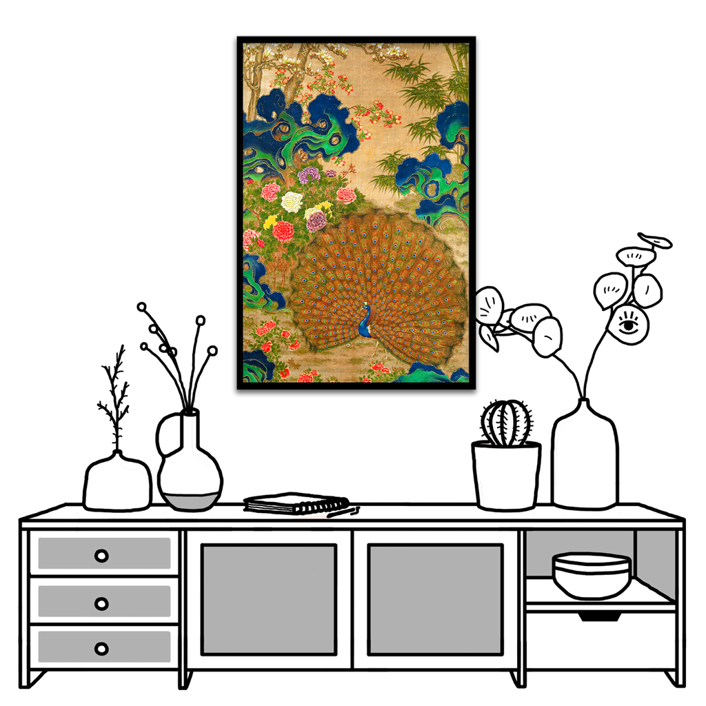 Desconocido, Chinese peacock and flowers, 17th century