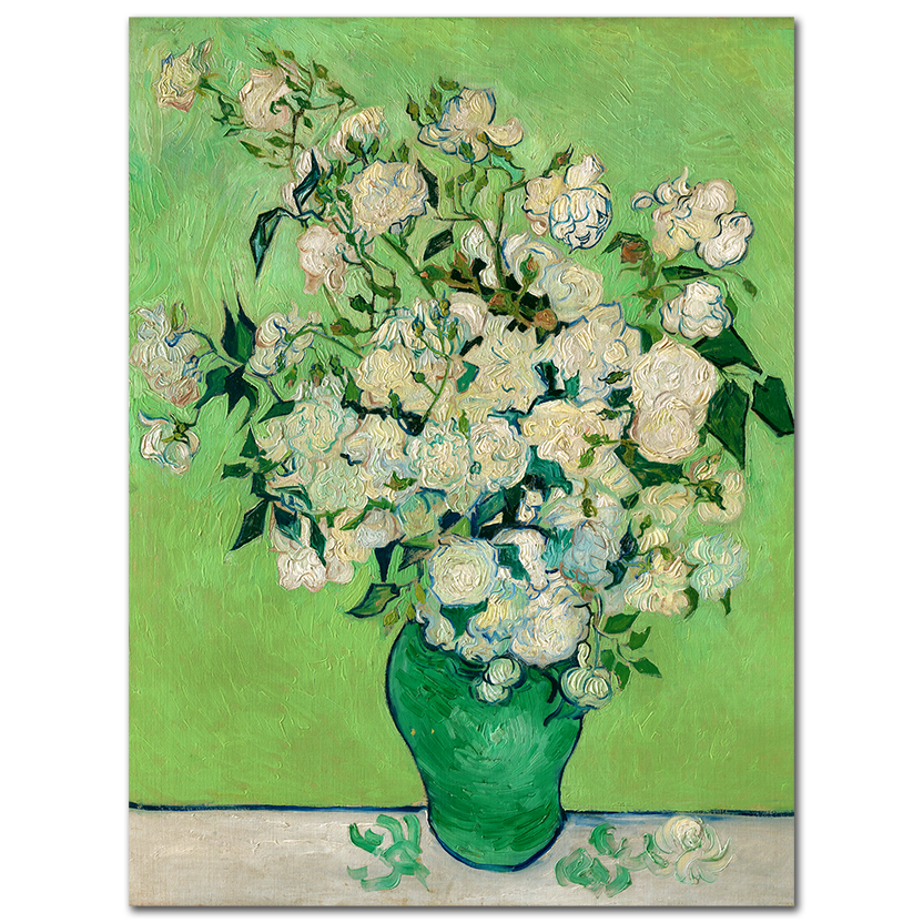 Vincent Van Gogh, Roses in a green vase, 1890