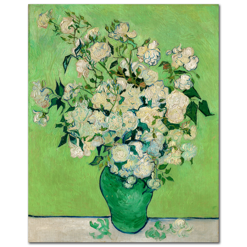 Vincent Van Gogh, Roses in a green vase, 1890