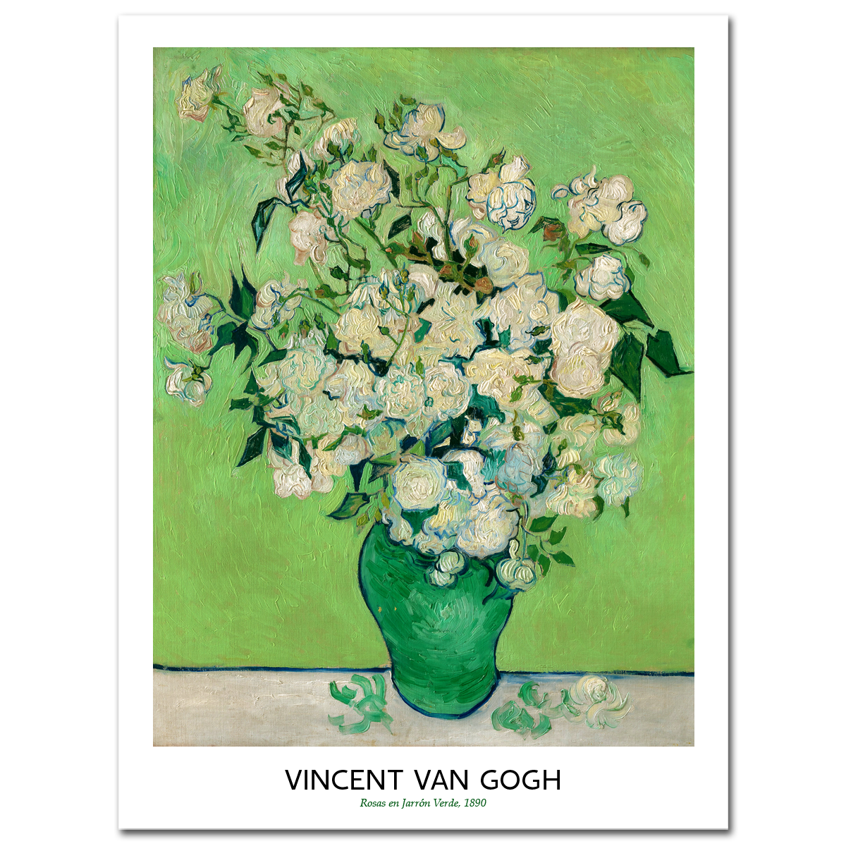 Vincent Van Gogh, Roses in a green vase, 1890