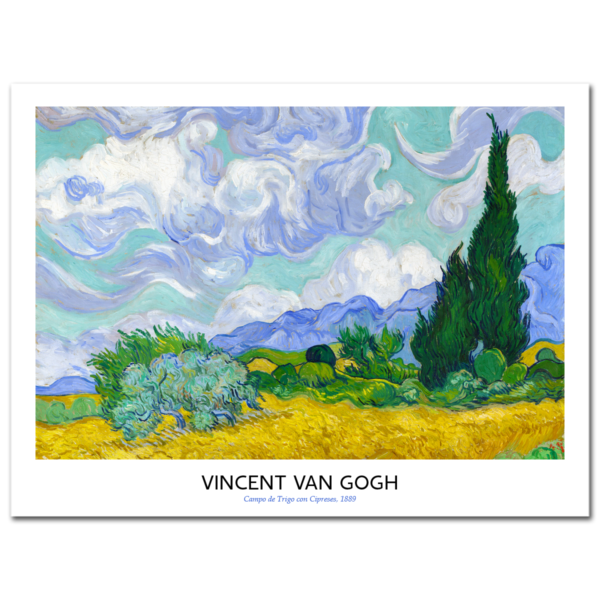 Vincent Van Gogh, Wheat Field with Cypresses, 1889