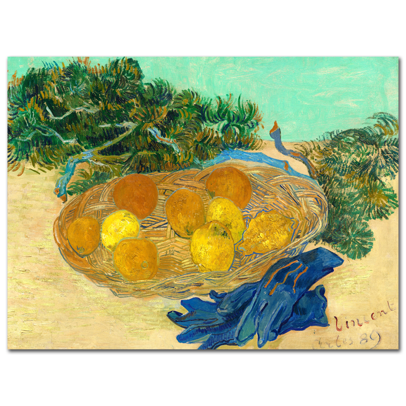 Vincent Van Gogh, Oranges and lemons with blue gloves, 1889