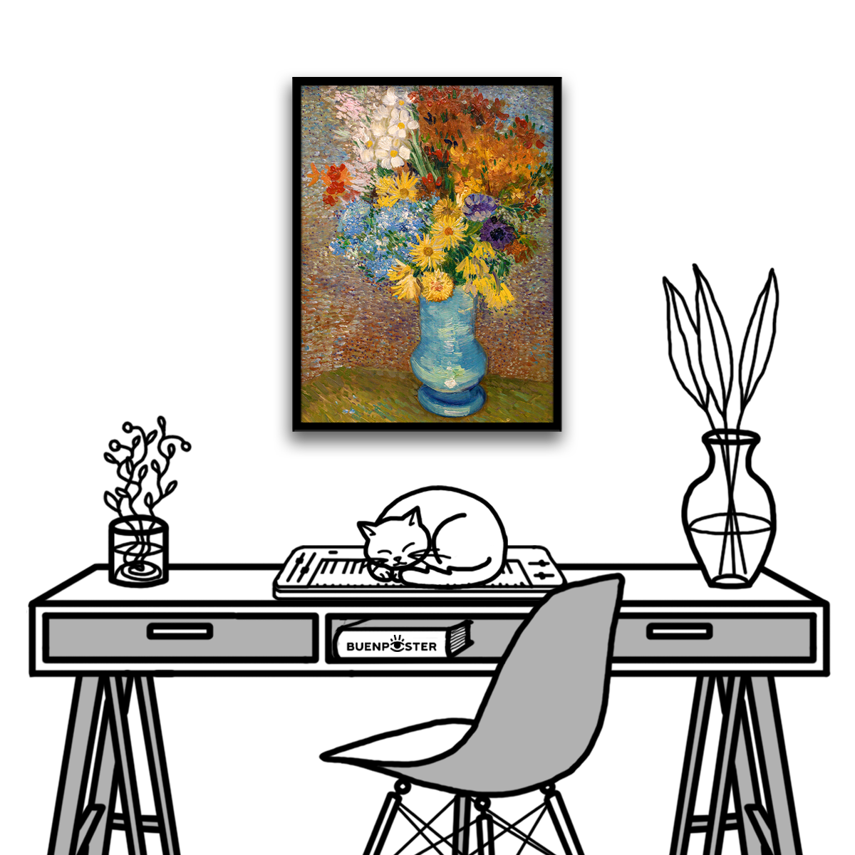 Vincent Van Gogh, Vase with daisies and anemones, 1887
